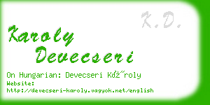 karoly devecseri business card